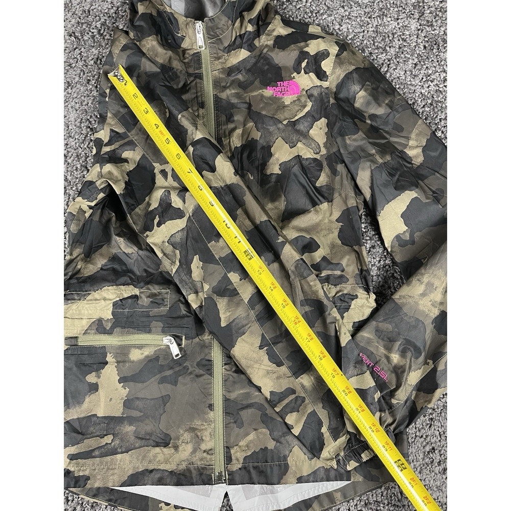 The North Face HyVent 2.5L Rain Jacket Women's Small Camo Hooded Zip Waterproof - Picture 5 of 10